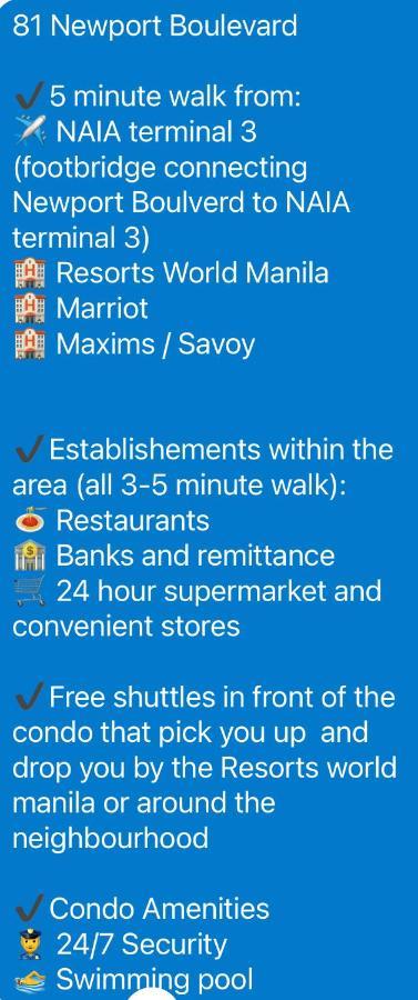 81 Newport Boulevard Cluster 4 - 8F Across Naia Airport, Terminal 3 Pasay Luaran gambar